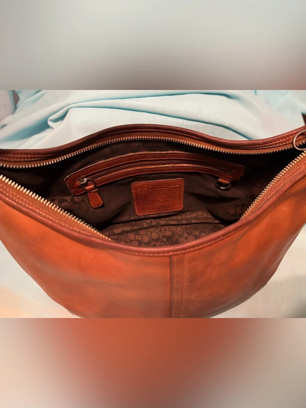 COACH 9226 Vintage Shoulder Bag Leather Brown Silver Hardware - Picture 11 of 12